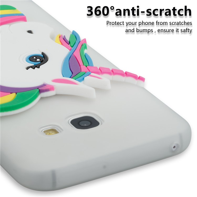 Lovely 3D Unicorn Soft TPU Case for Samsung Galaxy A3 (2017) - White-2