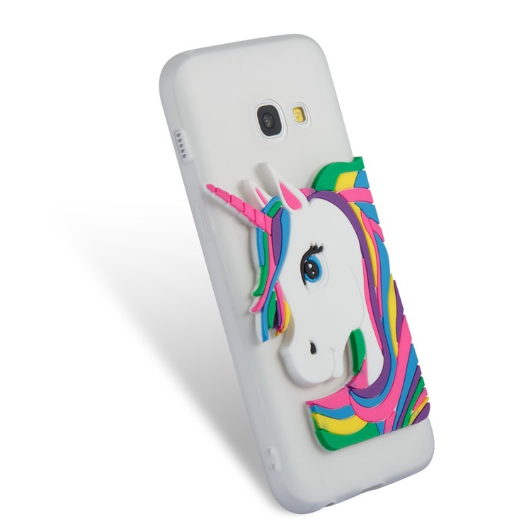 Lovely 3D Unicorn Soft TPU Case for Samsung Galaxy A3 (2017) - White-5