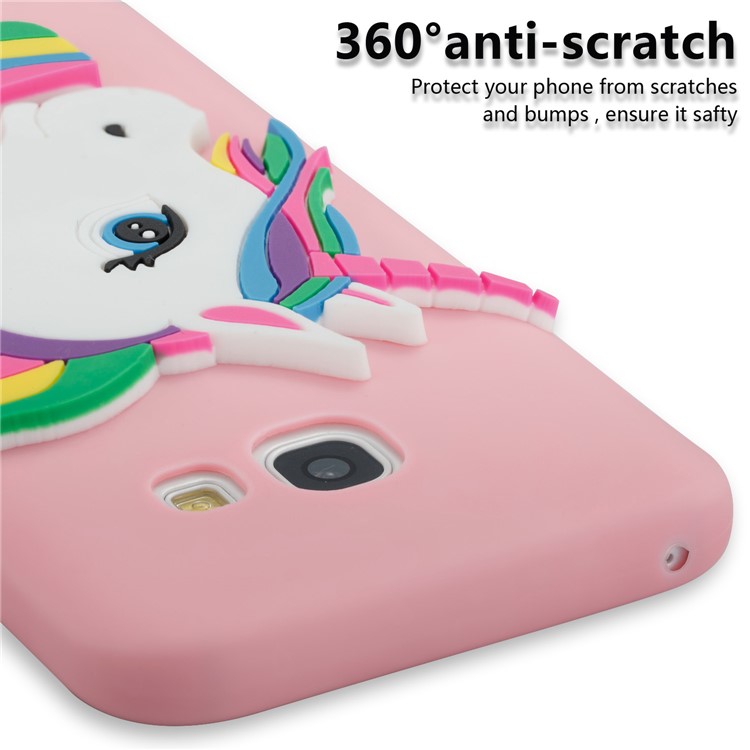 Lovely 3D Unicorn Soft TPU Phone Cover for Samsung Galaxy A3 (2017) - Pink-2