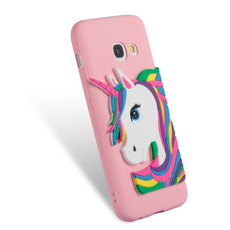 Lovely 3D Unicorn Soft TPU Phone Cover for Samsung Galaxy A3 (2017) - Pink-5