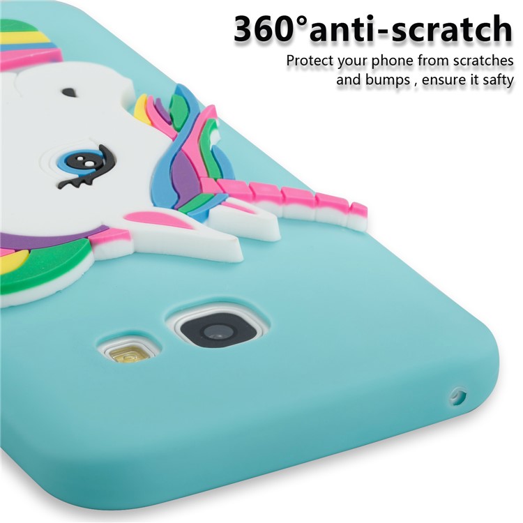 Lovely 3D Unicorn Soft TPU Mobile Shell for Samsung Galaxy A3 (2017) - Baby Blue-2