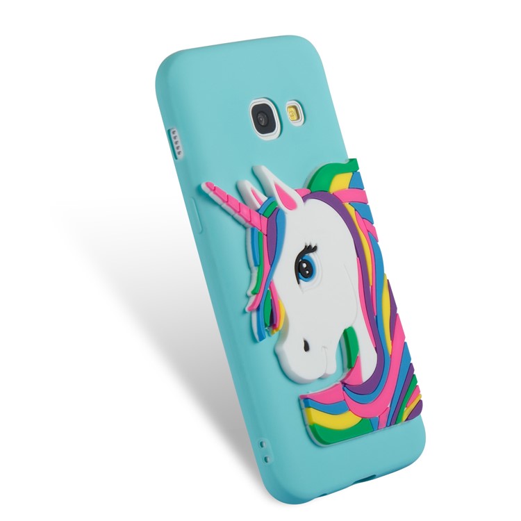Lovely 3D Unicorn Soft TPU Mobile Shell for Samsung Galaxy A3 (2017) - Baby Blue-5
