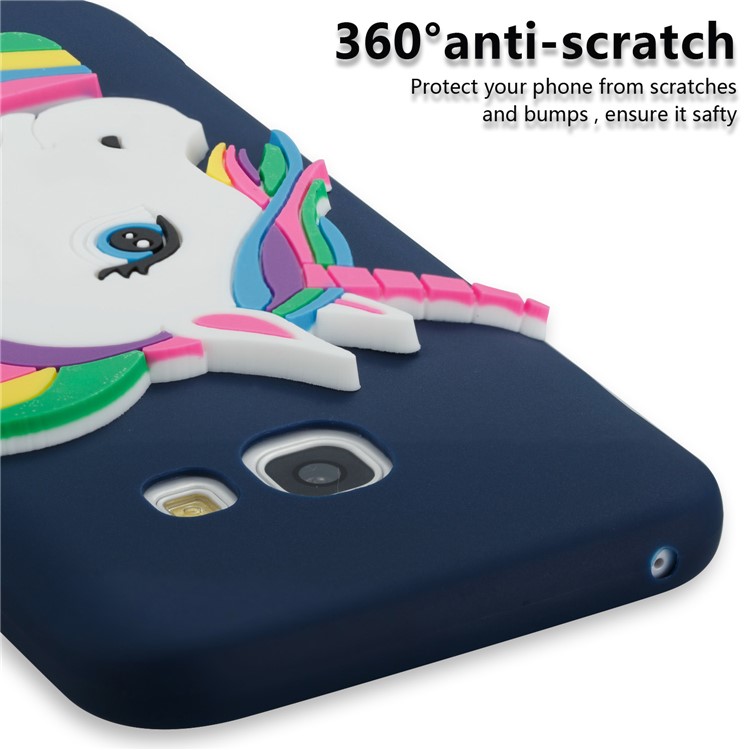 Lovely 3D Unicorn Soft TPU Cell Phone Case for Samsung Galaxy A3 (2017) - Dark Blue-2