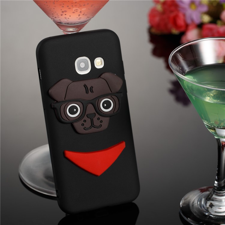 Lovely Dog Pattern TPU Phone Case for Samsung Galaxy A3 (2017) - Black-3