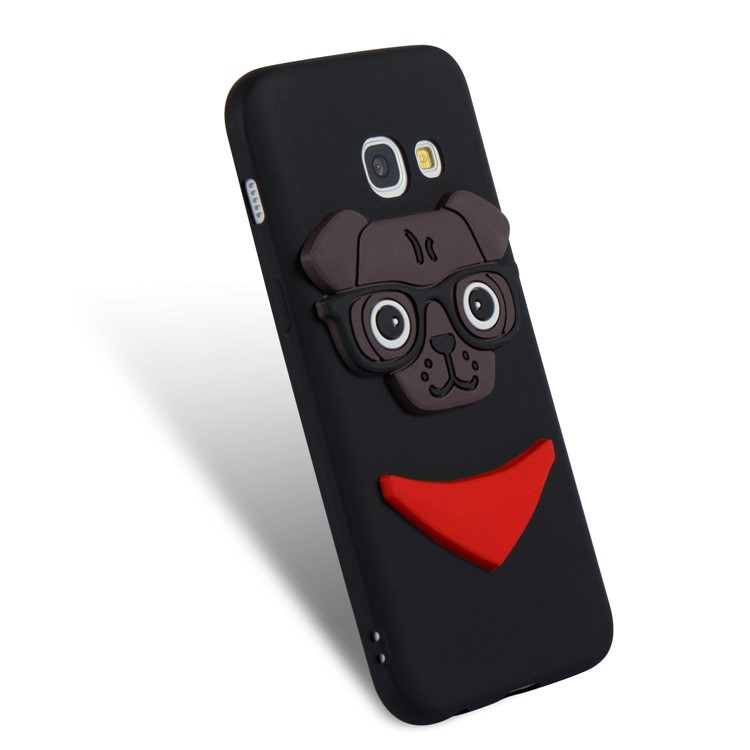 Lovely Dog Pattern TPU Phone Case for Samsung Galaxy A3 (2017) - Black-5