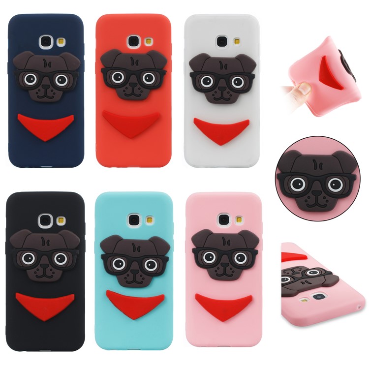 Lovely Dog Pattern TPU Phone Case for Samsung Galaxy A3 (2017) - Black-7