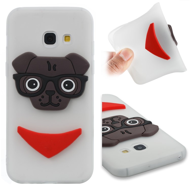 For Samsung Galaxy A3 (2017) Lovely Dog Pattern TPU Phone Cover Shell - White-1