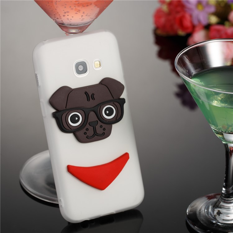 For Samsung Galaxy A3 (2017) Lovely Dog Pattern TPU Phone Cover Shell - White-3