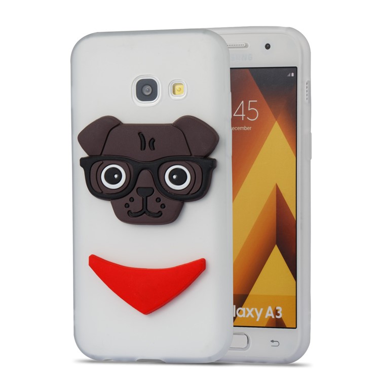 For Samsung Galaxy A3 (2017) Lovely Dog Pattern TPU Phone Cover Shell - White-4