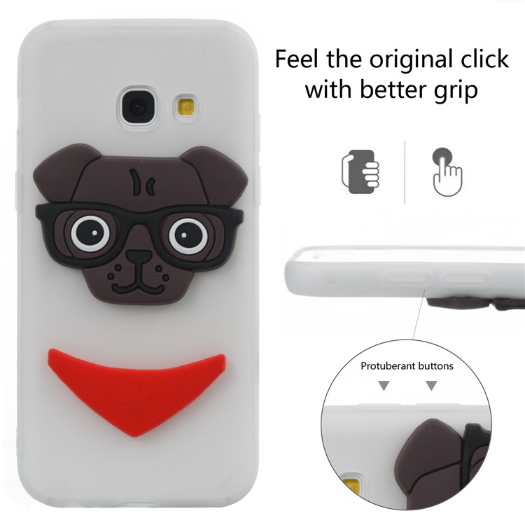 For Samsung Galaxy A3 (2017) Lovely Dog Pattern TPU Phone Cover Shell - White-6