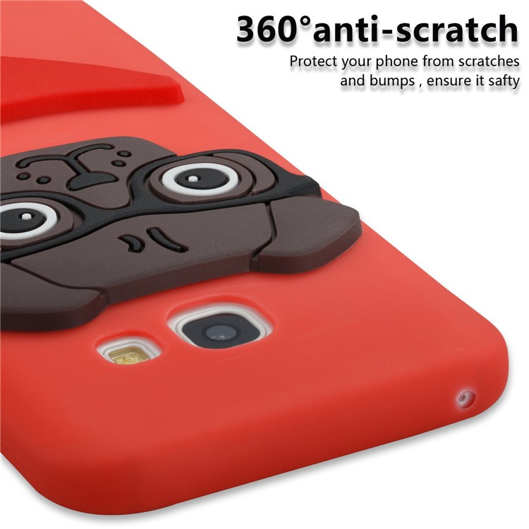Lovely Dog Pattern Soft TPU Shell Case for Samsung Galaxy A3 (2017) - Red-2
