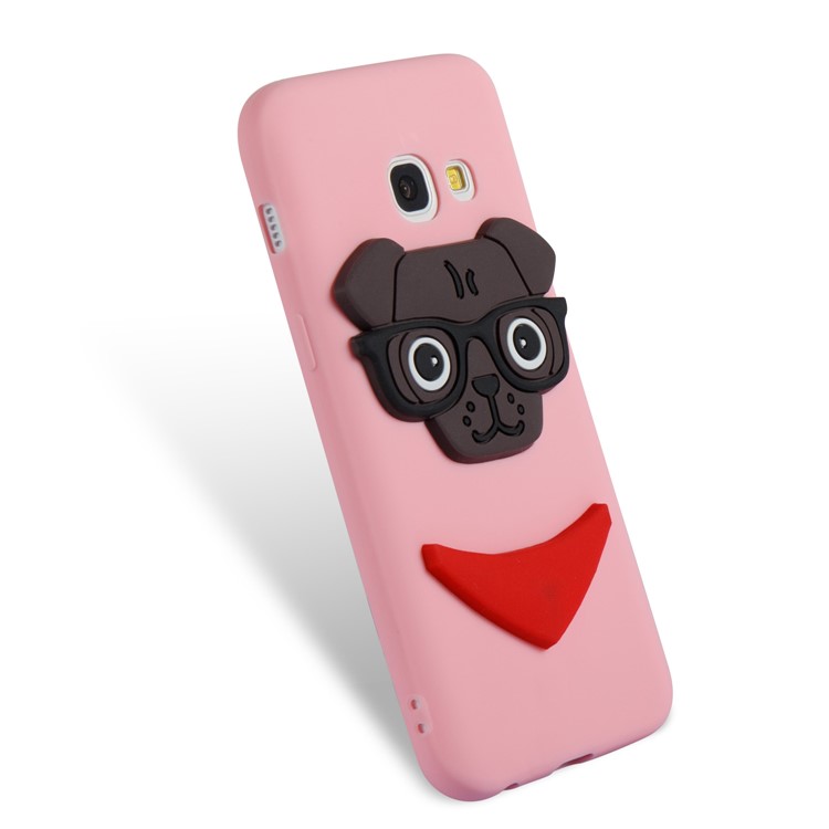 For Samsung Galaxy A3 (2017) Lovely Dog Pattern TPU Protective Back Phone Casing - Pink-5