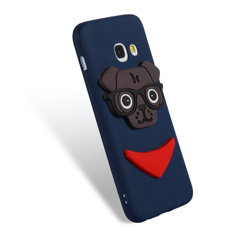 For Samsung Galaxy A3 (2017) Lovely Dog Pattern TPU Lightweight Back Casing - Dark Blue-5