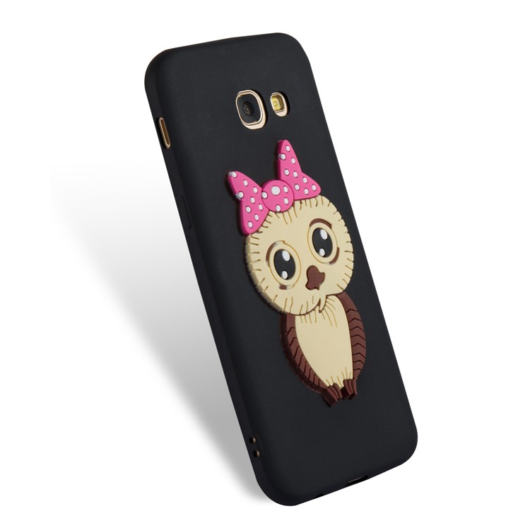 Cute 3D Female Owl TPU Soft Phone Case for Samsung Galaxy A5 (2017) A520 - Black-5