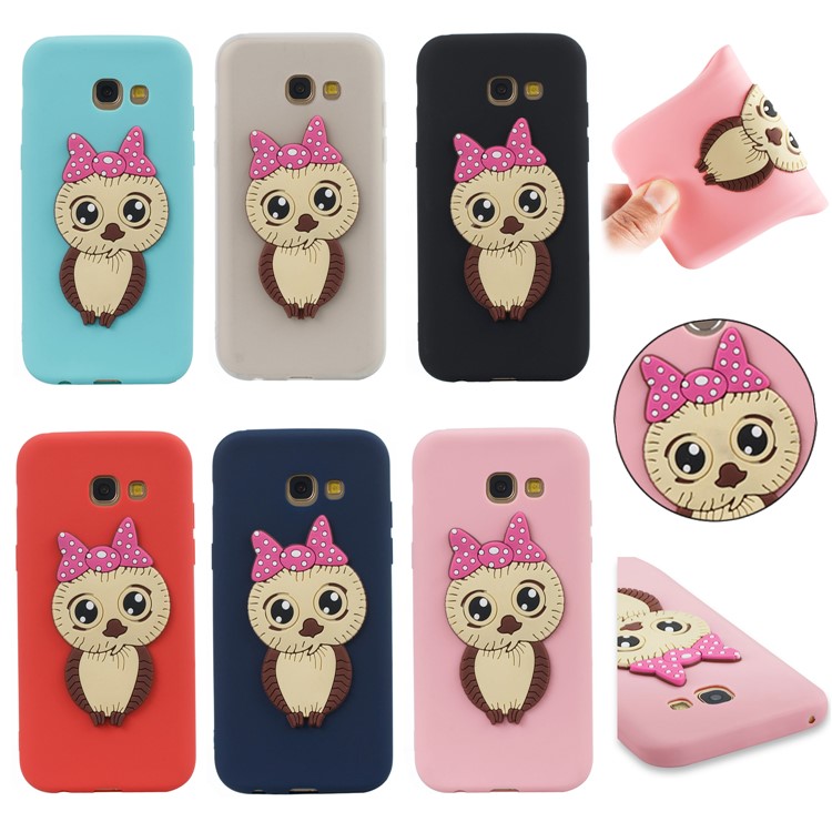 Cute 3D Female Owl TPU Soft Phone Case for Samsung Galaxy A5 (2017) A520 - Black-7