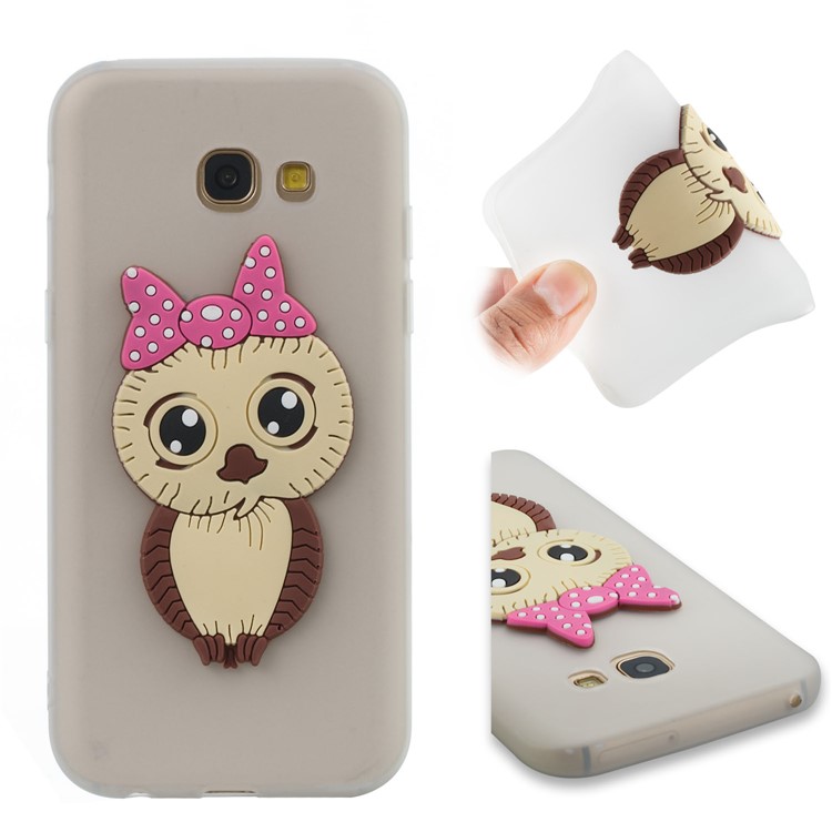Cute 3D Female Owl TPU Soft Phone Cover Accessory for Samsung Galaxy A5 (2017) A520 - White-1