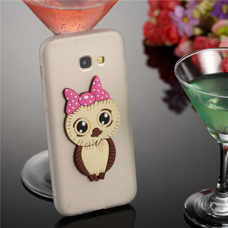 Cute 3D Female Owl TPU Soft Phone Cover Accessory for Samsung Galaxy A5 (2017) A520 - White-3