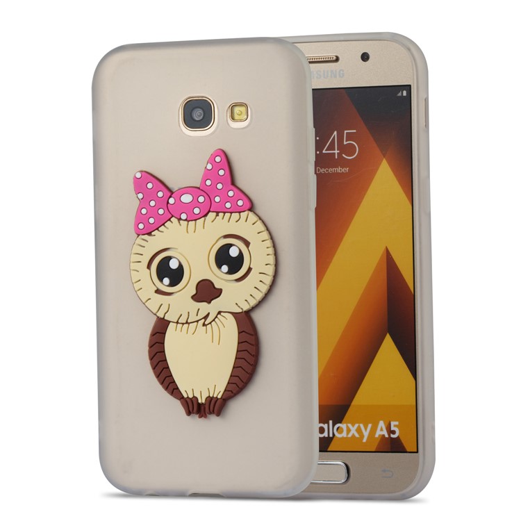 Cute 3D Female Owl TPU Soft Phone Cover Accessory for Samsung Galaxy A5 (2017) A520 - White-4