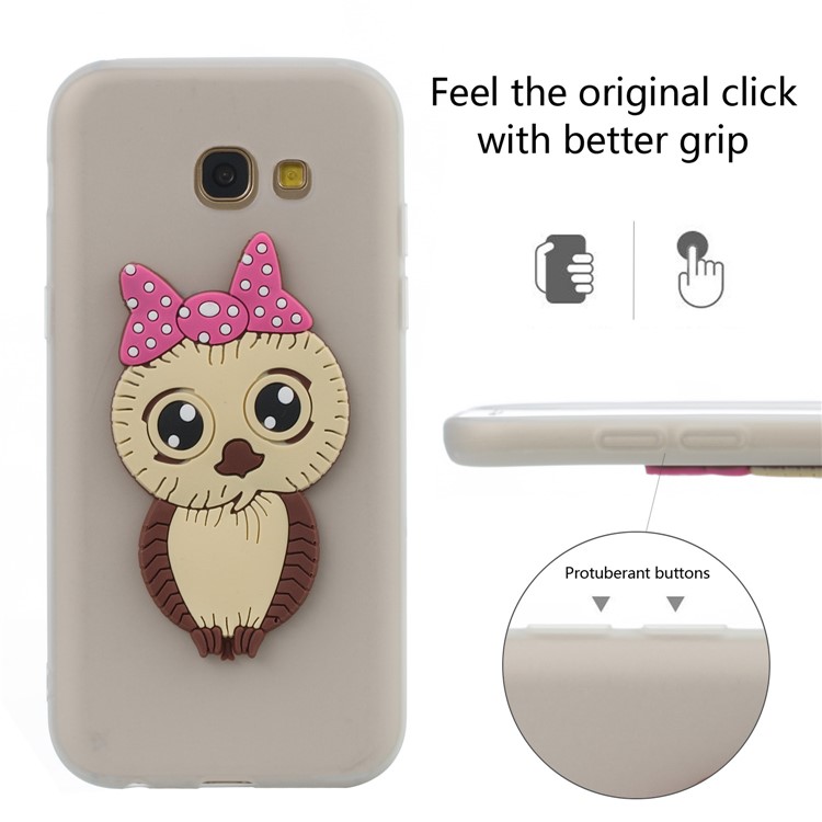 Cute 3D Female Owl TPU Soft Phone Cover Accessory for Samsung Galaxy A5 (2017) A520 - White-6