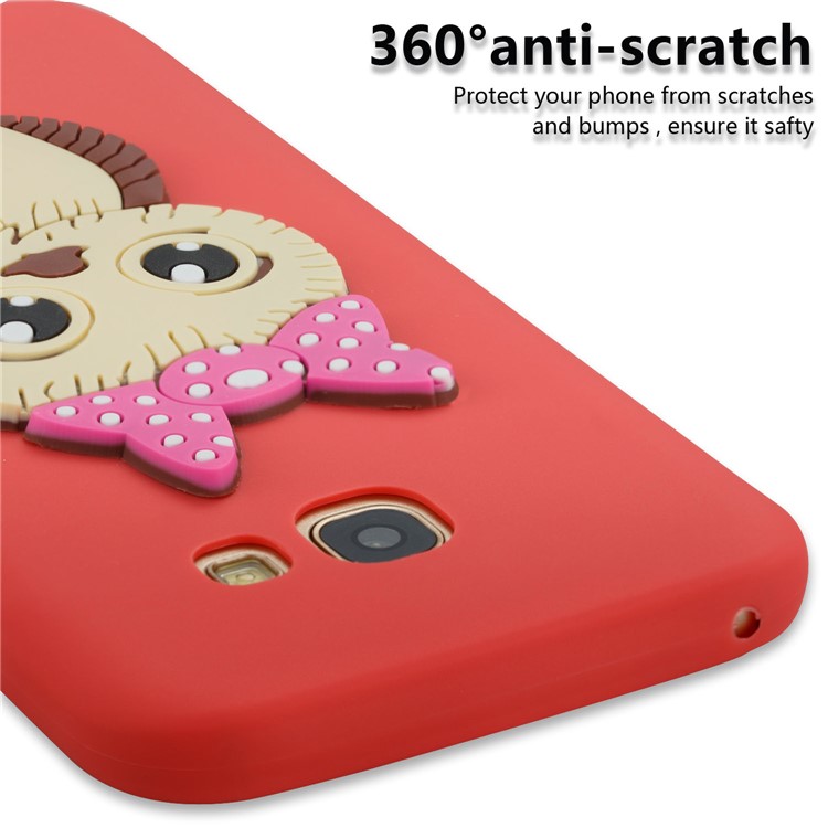 For Samsung Galaxy A5 (2017) A520 Cute 3D Female Owl TPU Soft Casing - Red-2
