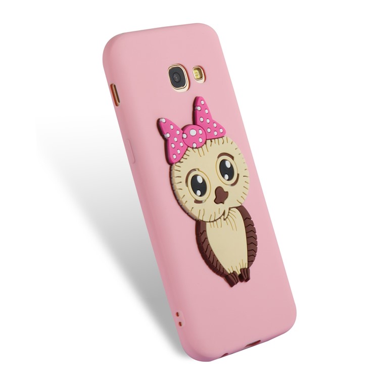 Cute 3D Female Owl TPU Soft Back Protection Cover for Samsung Galaxy A5 (2017) A520 - Pink-5