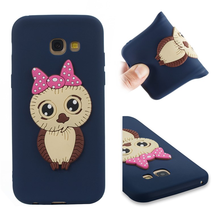 Cute 3D Female Owl TPU Flexible Case Shell for Samsung Galaxy A5 (2017) A520 - Dark Blue-1