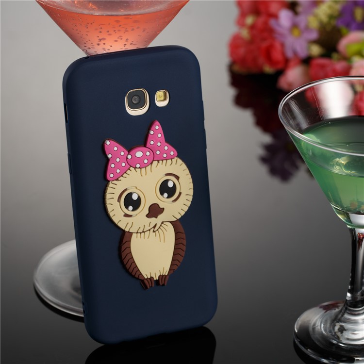 Cute 3D Female Owl TPU Flexible Case Shell for Samsung Galaxy A5 (2017) A520 - Dark Blue-3
