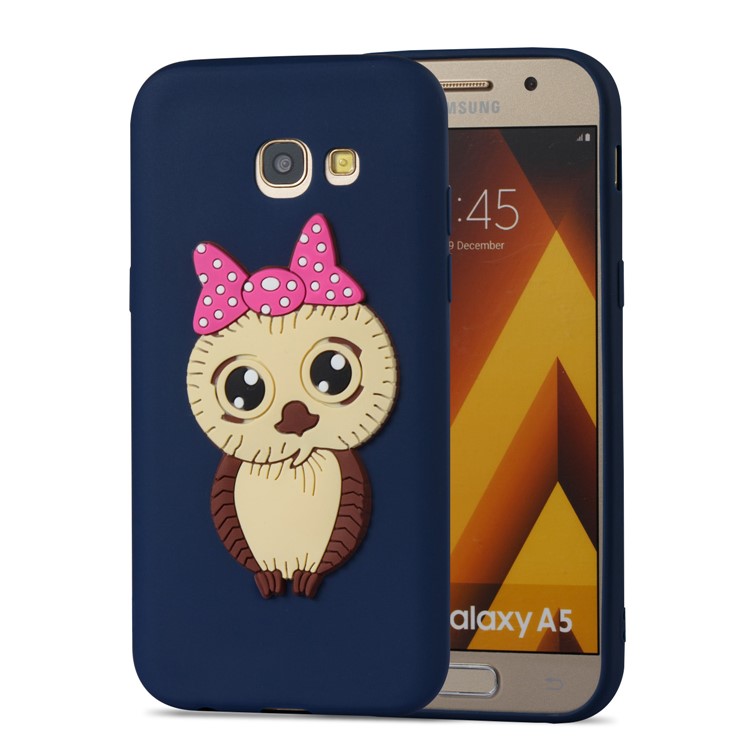 Cute 3D Female Owl TPU Flexible Case Shell for Samsung Galaxy A5 (2017) A520 - Dark Blue-4