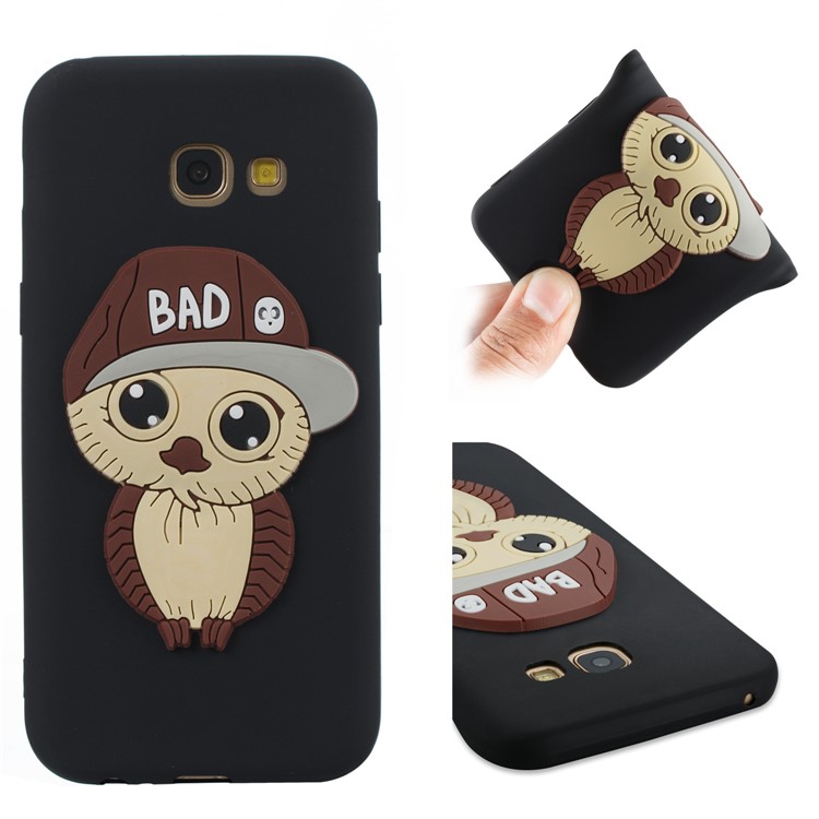 Cute Male Owl Pattern TPU Back Case for Samsung Galaxy A5 (2017) A520 - Black-1