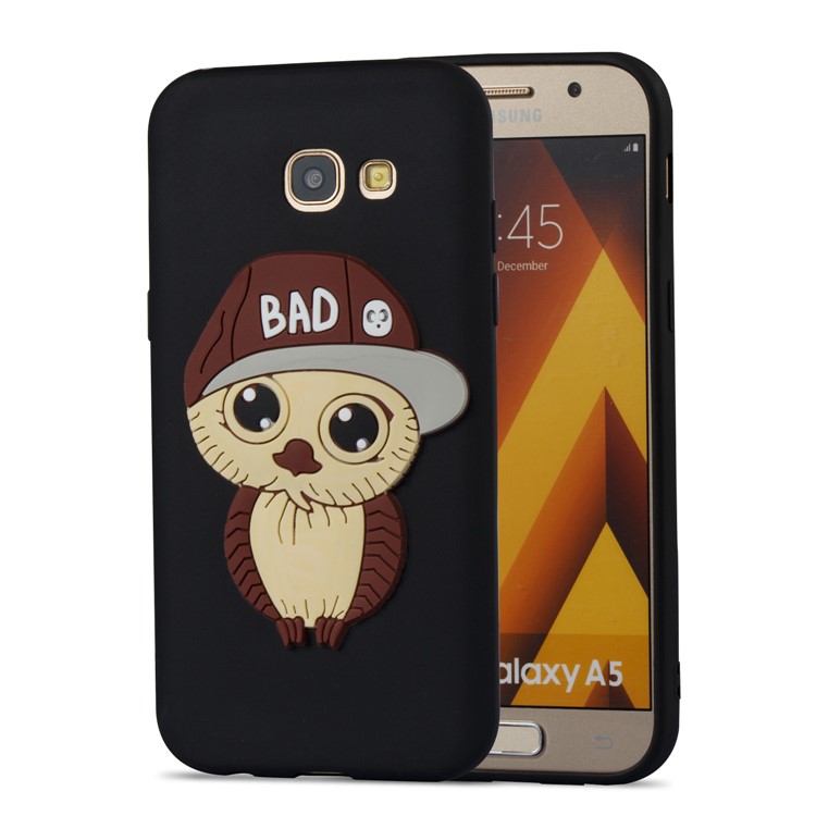 Cute Male Owl Pattern TPU Back Case for Samsung Galaxy A5 (2017) A520 - Black-4