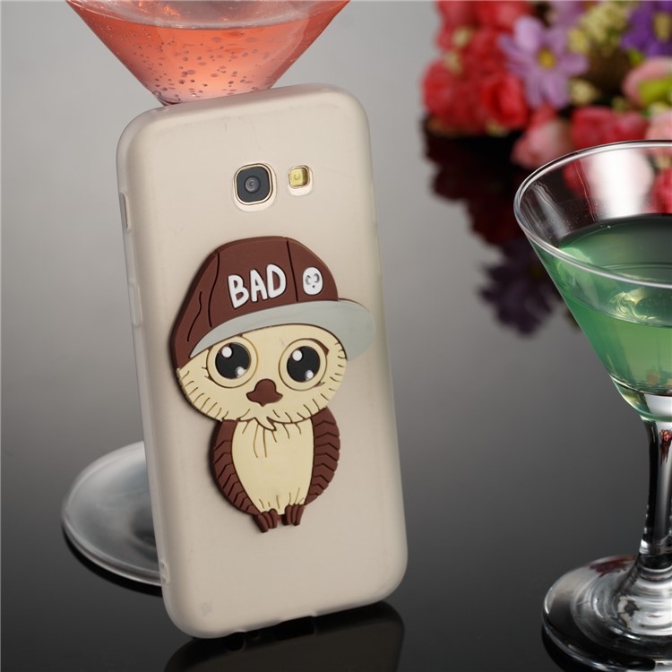 Cute Male Owl Pattern TPU Protection Cover Case for Samsung Galaxy A5 (2017) A520 - White-3
