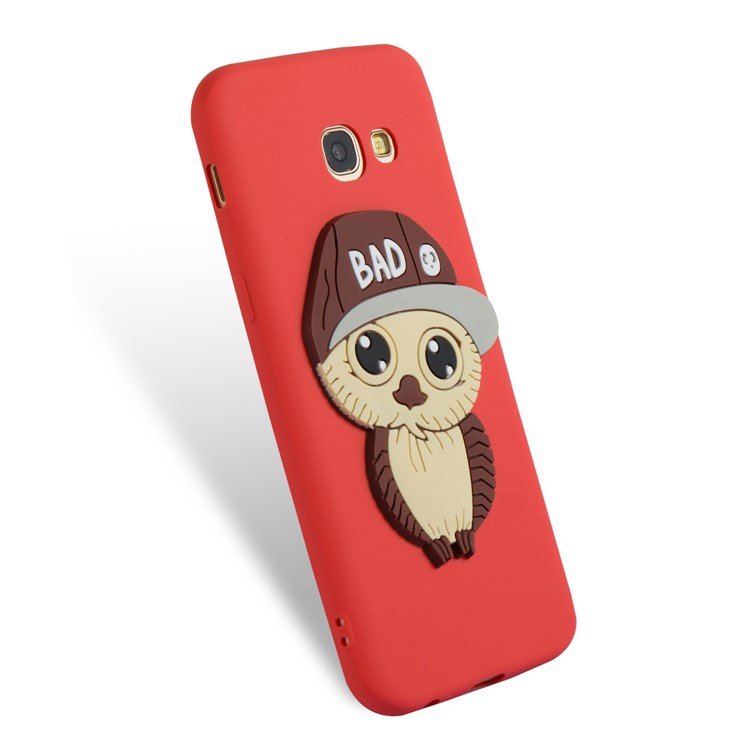 Cute Male Owl Pattern TPU Accessory Case for Samsung Galaxy A5 (2017) A520 - Red-5