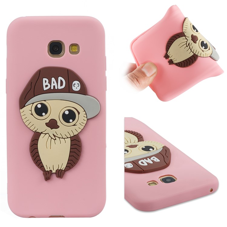 Cute Male Owl Pattern Soft TPU Cellphone Case for Samsung Galaxy A5 (2017) A520 - Pink-1