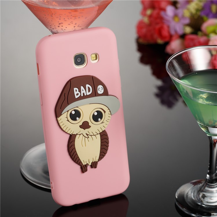Cute Male Owl Pattern Soft TPU Cellphone Case for Samsung Galaxy A5 (2017) A520 - Pink-3