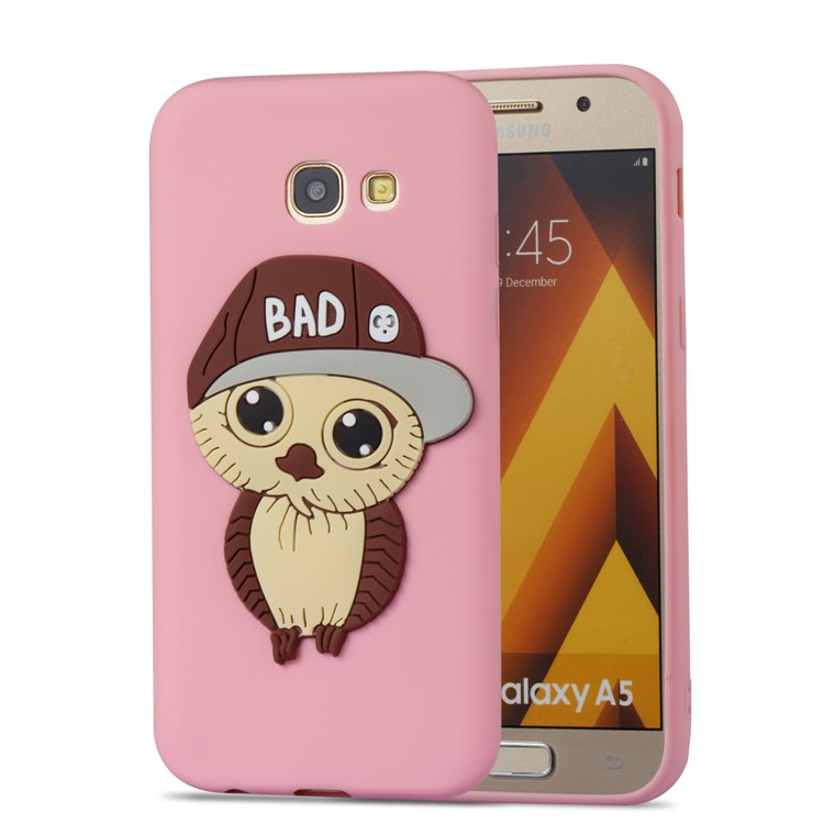Cute Male Owl Pattern Soft TPU Cellphone Case for Samsung Galaxy A5 (2017) A520 - Pink-4