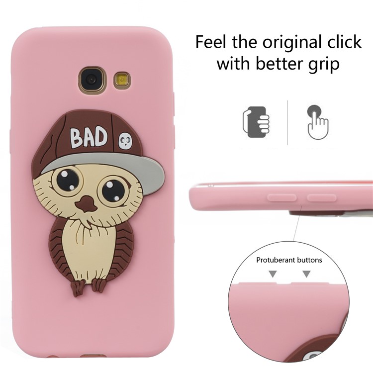 Cute Male Owl Pattern Soft TPU Cellphone Case for Samsung Galaxy A5 (2017) A520 - Pink-6