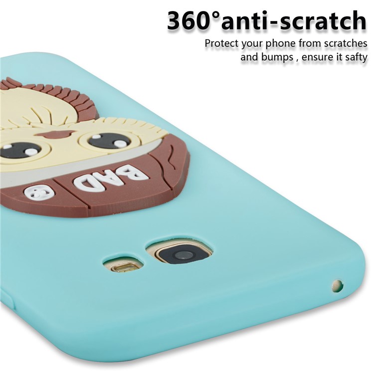 Cute Male Owl Pattern Flexible TPU Cover for Samsung Galaxy A5 (2017) A520 - Cyan-2