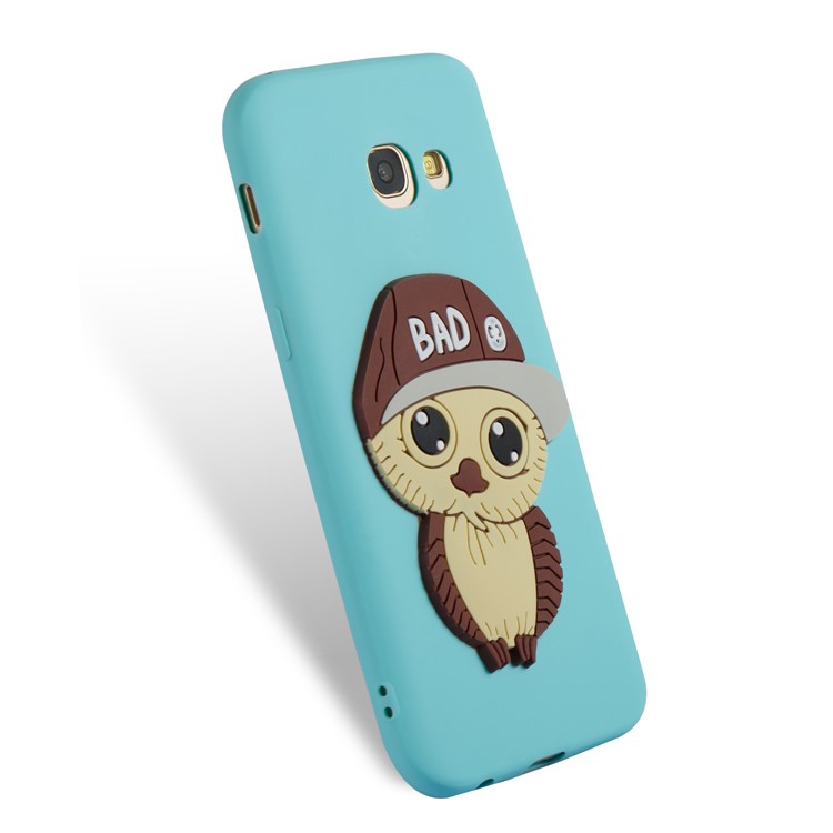 Cute Male Owl Pattern Flexible TPU Cover for Samsung Galaxy A5 (2017) A520 - Cyan-5