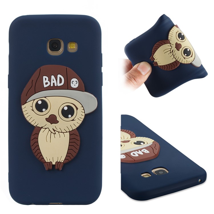 For Samsung Galaxy A5 (2017) A520 Cute Male Owl Pattern TPU Back Mobile Phone Case - Dark Blue-1