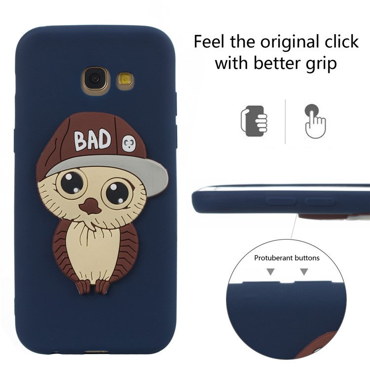 For Samsung Galaxy A5 (2017) A520 Cute Male Owl Pattern TPU Back Mobile Phone Case - Dark Blue-6