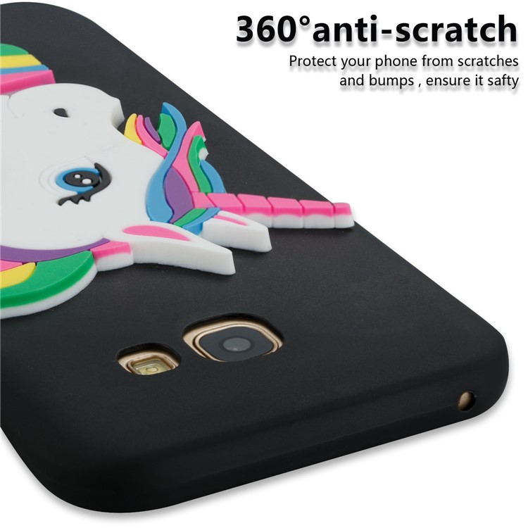 Lovely 3D Unicorn Pattern Soft TPU Shell Cover for Samsung Galaxy A5 (2017) A520 - Black-2