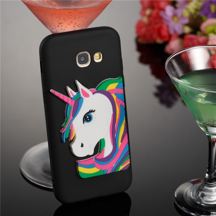 Lovely 3D Unicorn Pattern Soft TPU Shell Cover for Samsung Galaxy A5 (2017) A520 - Black-3