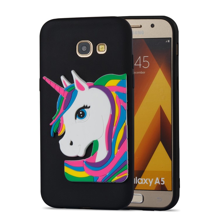 Lovely 3D Unicorn Pattern Soft TPU Shell Cover for Samsung Galaxy A5 (2017) A520 - Black-4