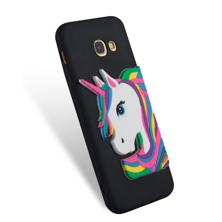 Lovely 3D Unicorn Pattern Soft TPU Shell Cover for Samsung Galaxy A5 (2017) A520 - Black-5