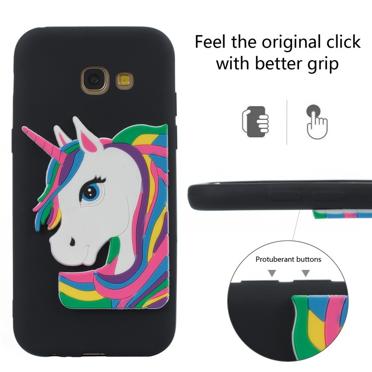 Lovely 3D Unicorn Pattern Soft TPU Shell Cover for Samsung Galaxy A5 (2017) A520 - Black-6