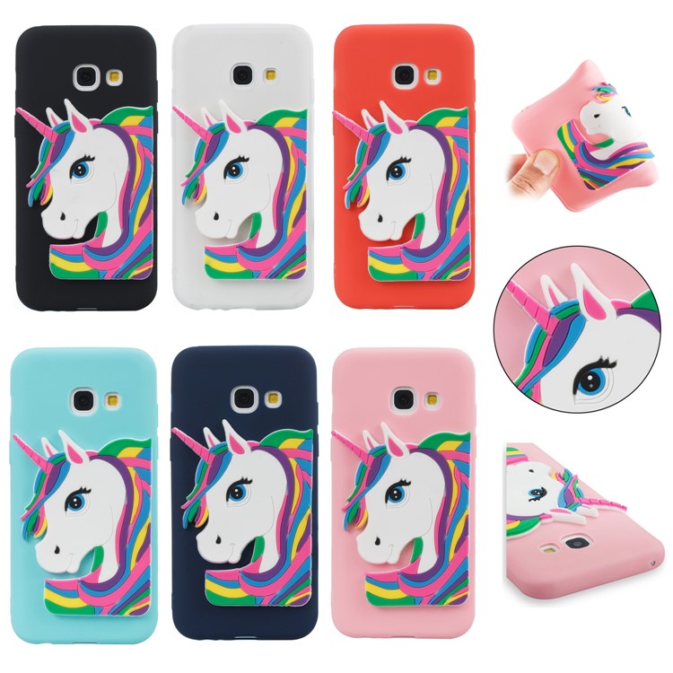 Lovely 3D Unicorn Pattern Soft TPU Shell Cover for Samsung Galaxy A5 (2017) A520 - Black-7