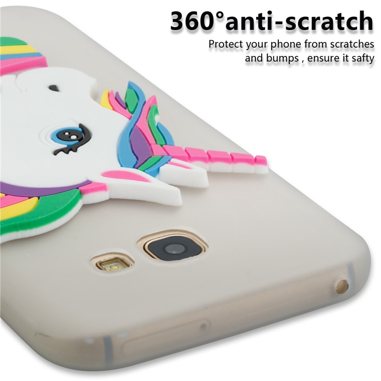 For Samsung Galaxy A5 (2017) A520 Lovely 3D Unicorn Pattern Soft TPU Case - White-2