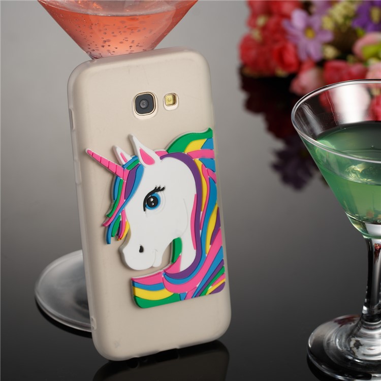 For Samsung Galaxy A5 (2017) A520 Lovely 3D Unicorn Pattern Soft TPU Case - White-3