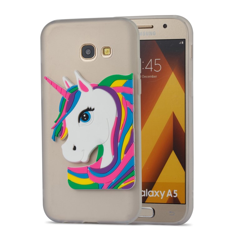 For Samsung Galaxy A5 (2017) A520 Lovely 3D Unicorn Pattern Soft TPU Case - White-4