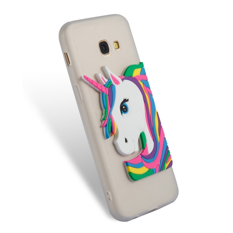 For Samsung Galaxy A5 (2017) A520 Lovely 3D Unicorn Pattern Soft TPU Case - White-5